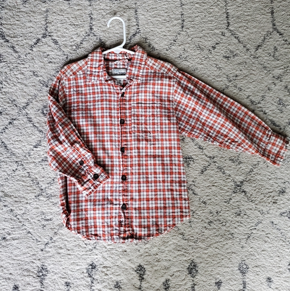 ❌SOLD❌ Orange Plaid Button Down! 🎃 🎃 🎃